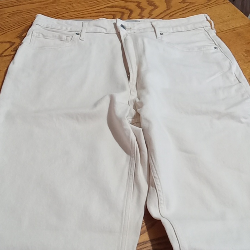 EVERLANE 32 Women Jeans DENIM Pants New CREAM OFF WHITE Straight Curvy Cheeky
